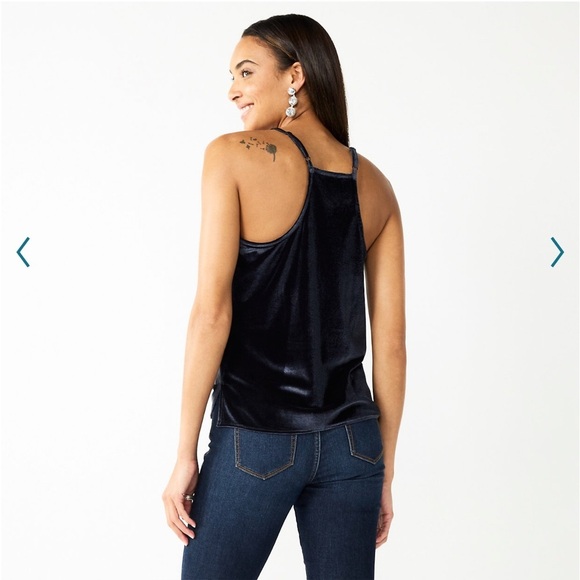 NWT Nine West black lace neck cami size XS - Picture 2 of 7